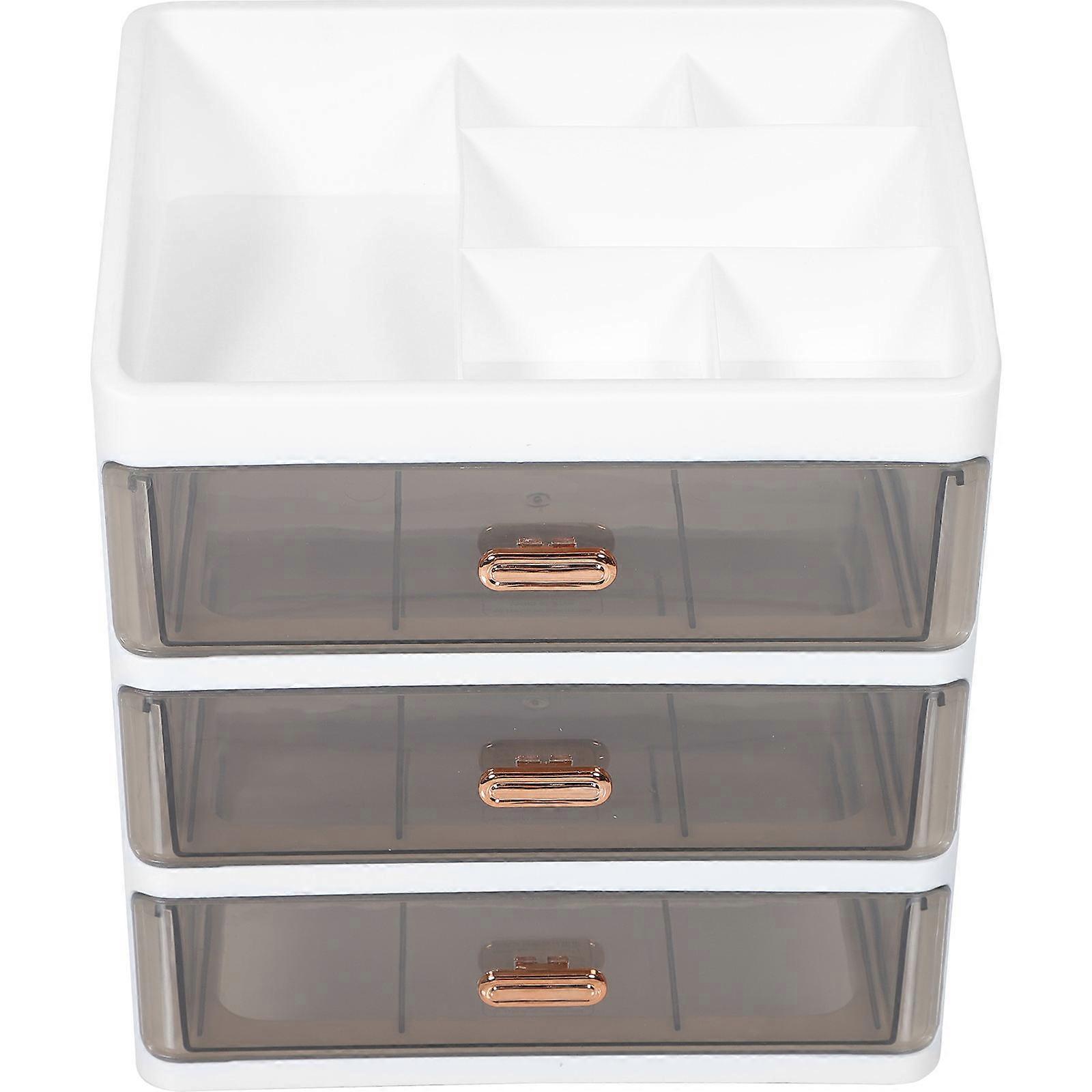 Desktop Organizer with Drawers Makeup Storage Box for Cosmetics and Accessories Rectangular Multi-layered 26.50X23.00X17.00cm 1Pcs