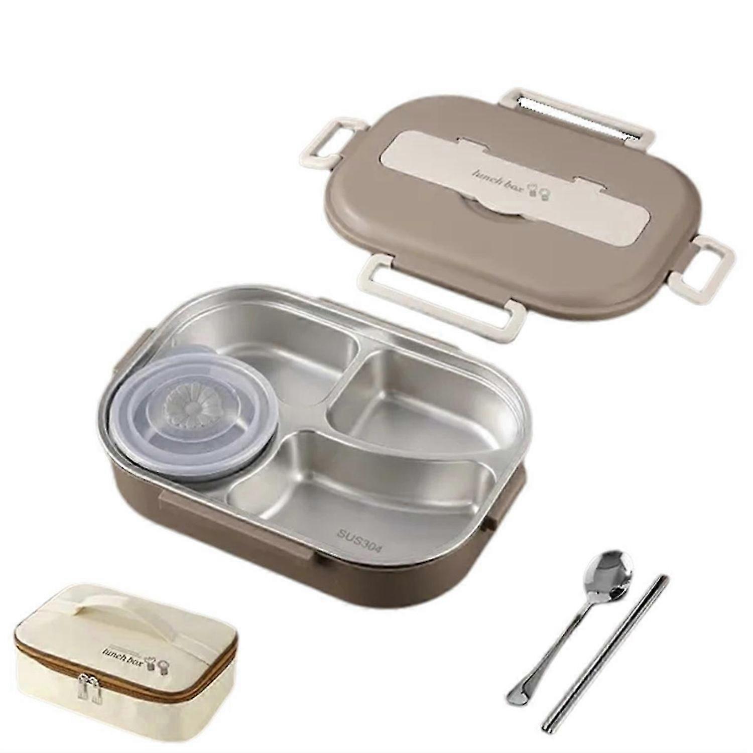 Multifunctional 4-Compartment Portable Lunch Box Portable Thermal Insulation Lunch Box with Tablewar