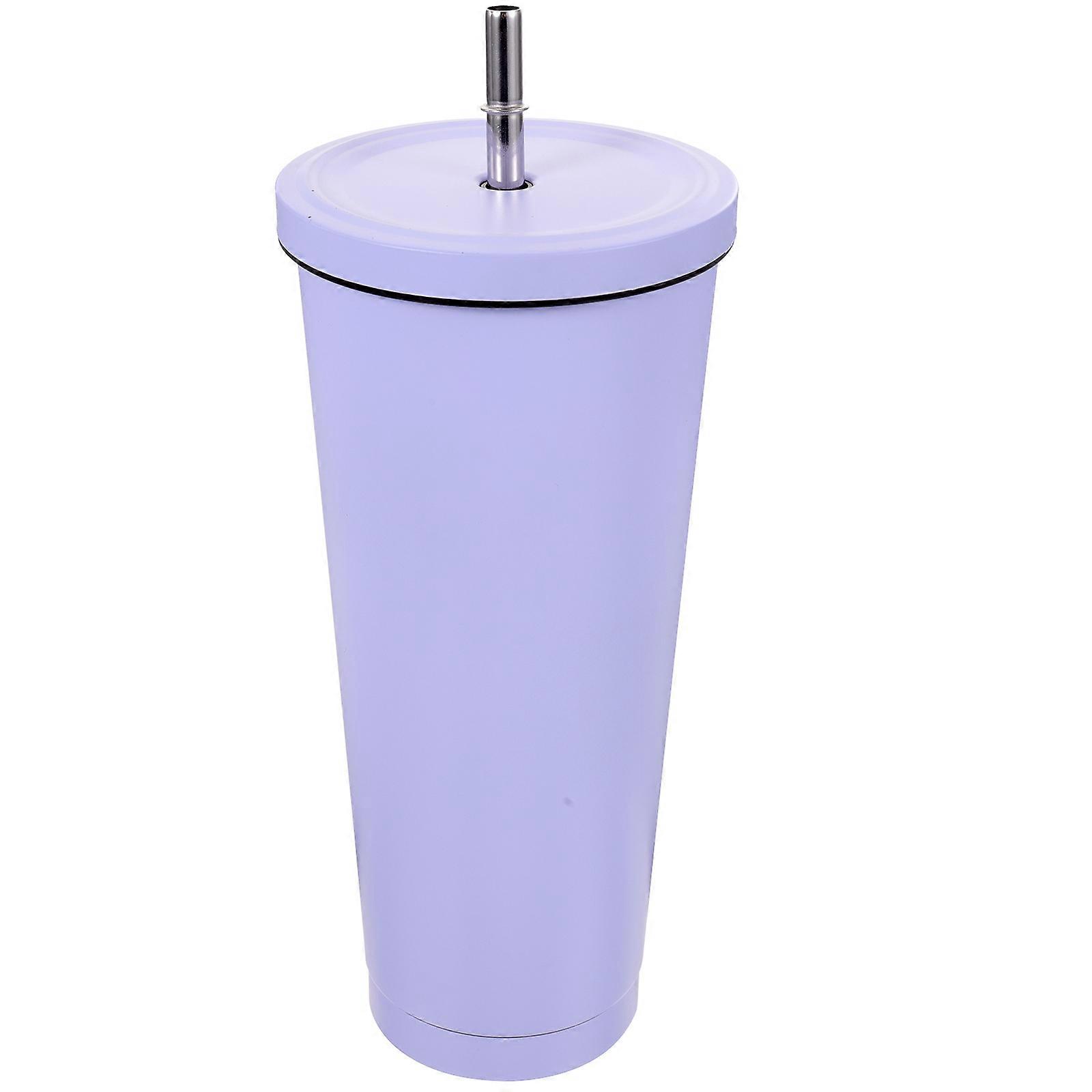 Portable Tumbler Stainless Steel Cup with Lid Dustproof Home Cylindrical 1Pack