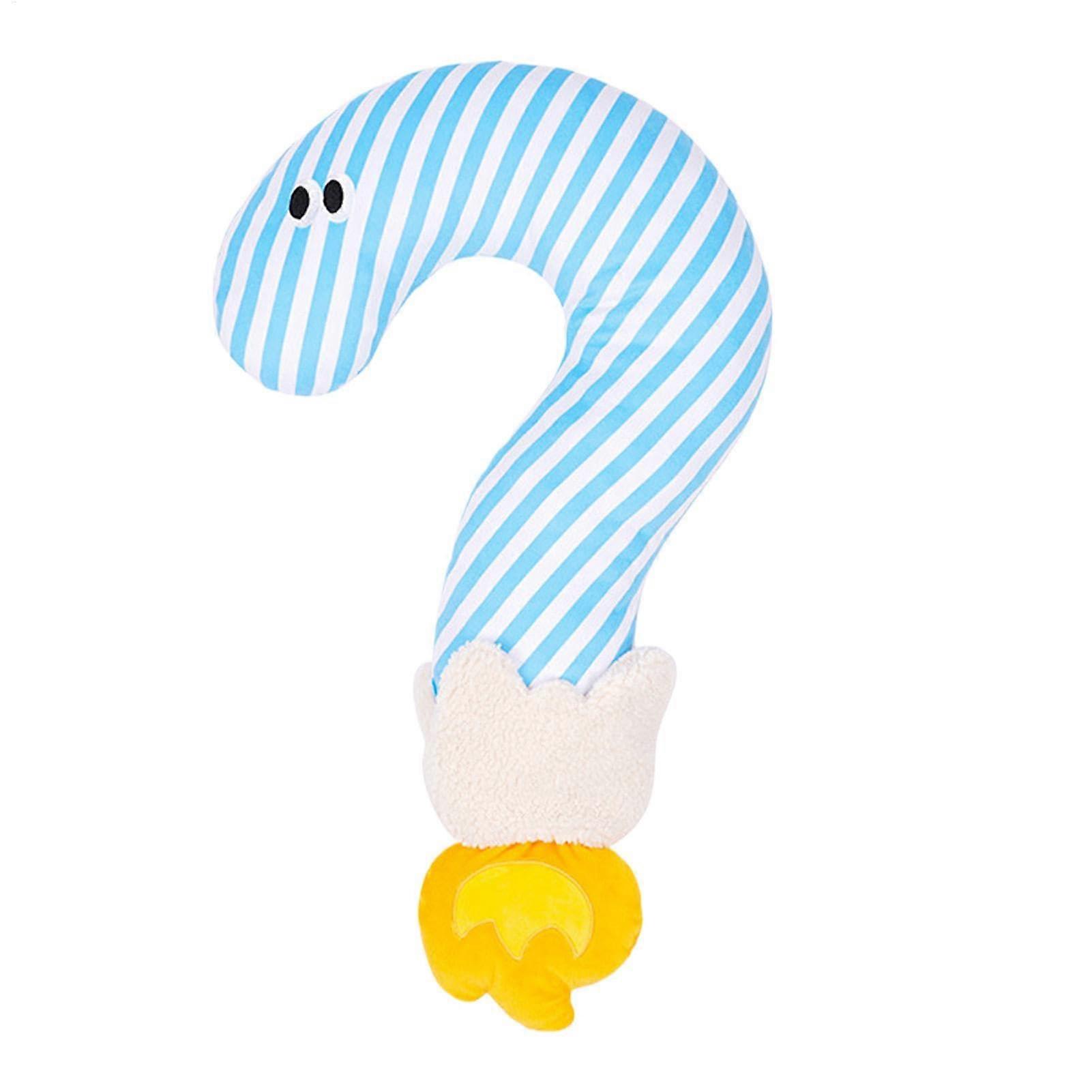 Questionshaped dog neck pillow, soft question mark neck pillow, colorful interactive plush dog toy, fun chew toy