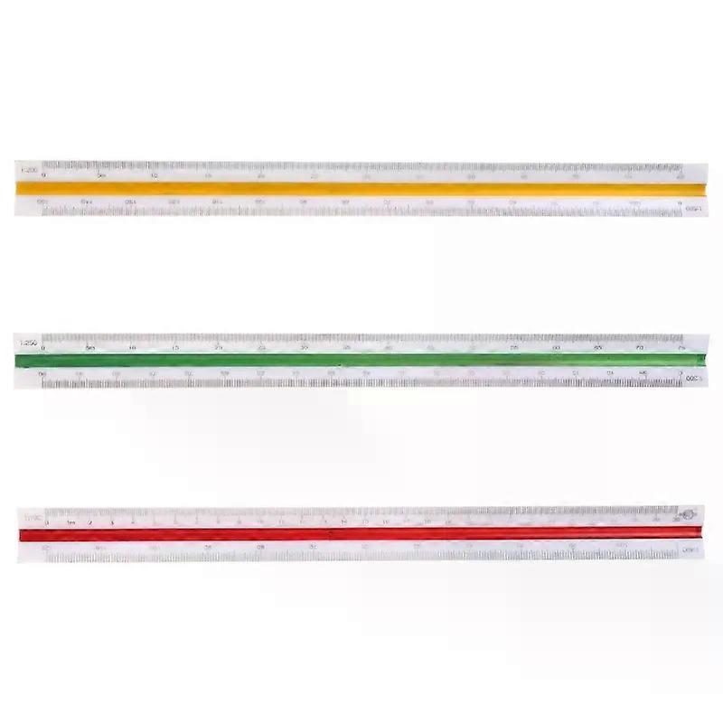300mm Metric Scale Ruler 1:150 1:200 1:250 Triangular For Engineer Multicolor