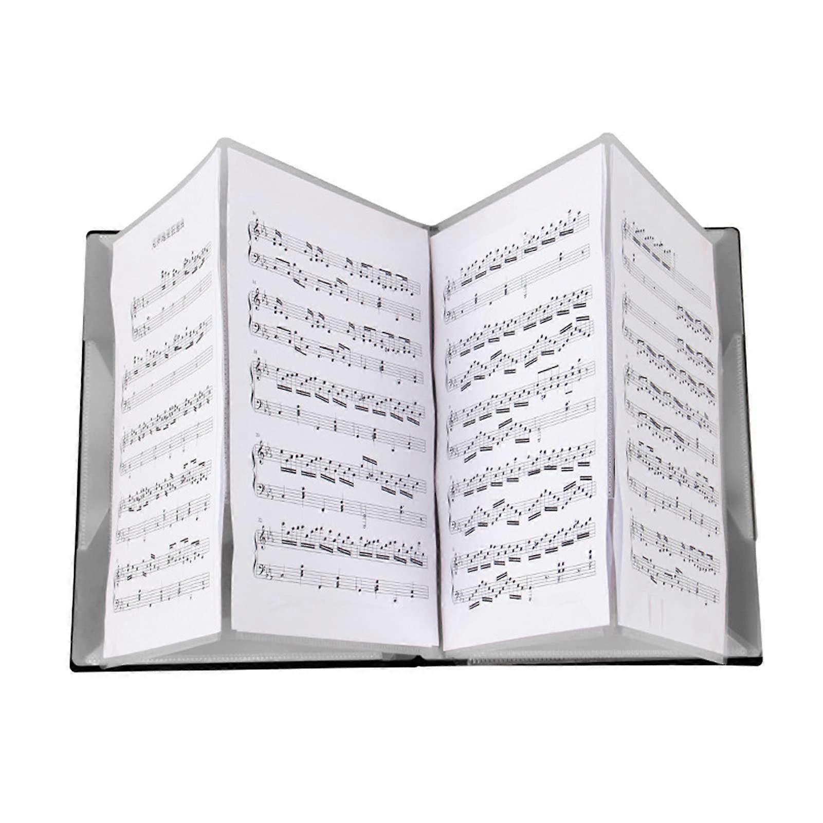 Music Folder, A4 Choir Folders, 4Sided Distribution, Easy Operation, 40 Sheets, Piano Music Holder for Home, Black