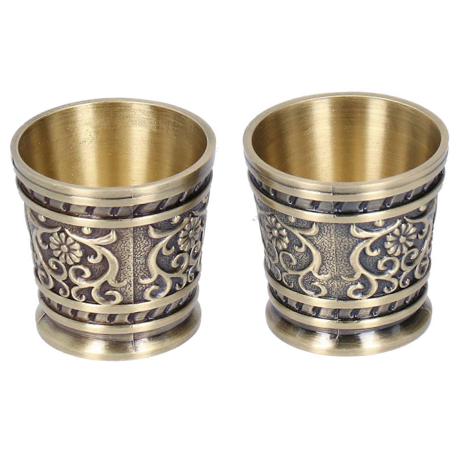 2025 Latest Model  2pcs Embossed Pattern Retro Wine Cup Household Drinking