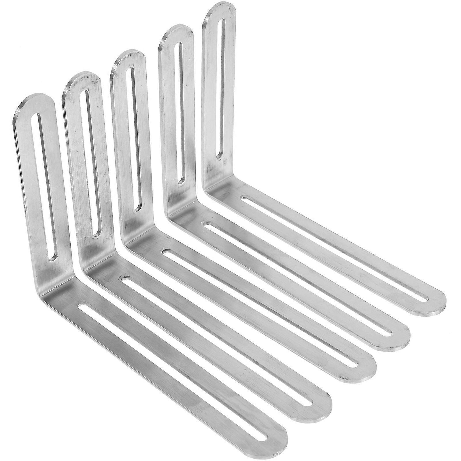5pcs Corner Braces Angle Brackets L Shaped with Slot for Furniture Fixing