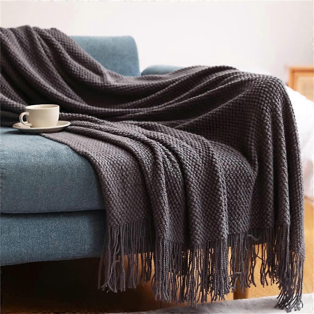 Sofa Blanket Cover Soft Pineapple Grid for Office Nap Autumn Winter Air Conditioner Throw 130x230 cm Color D