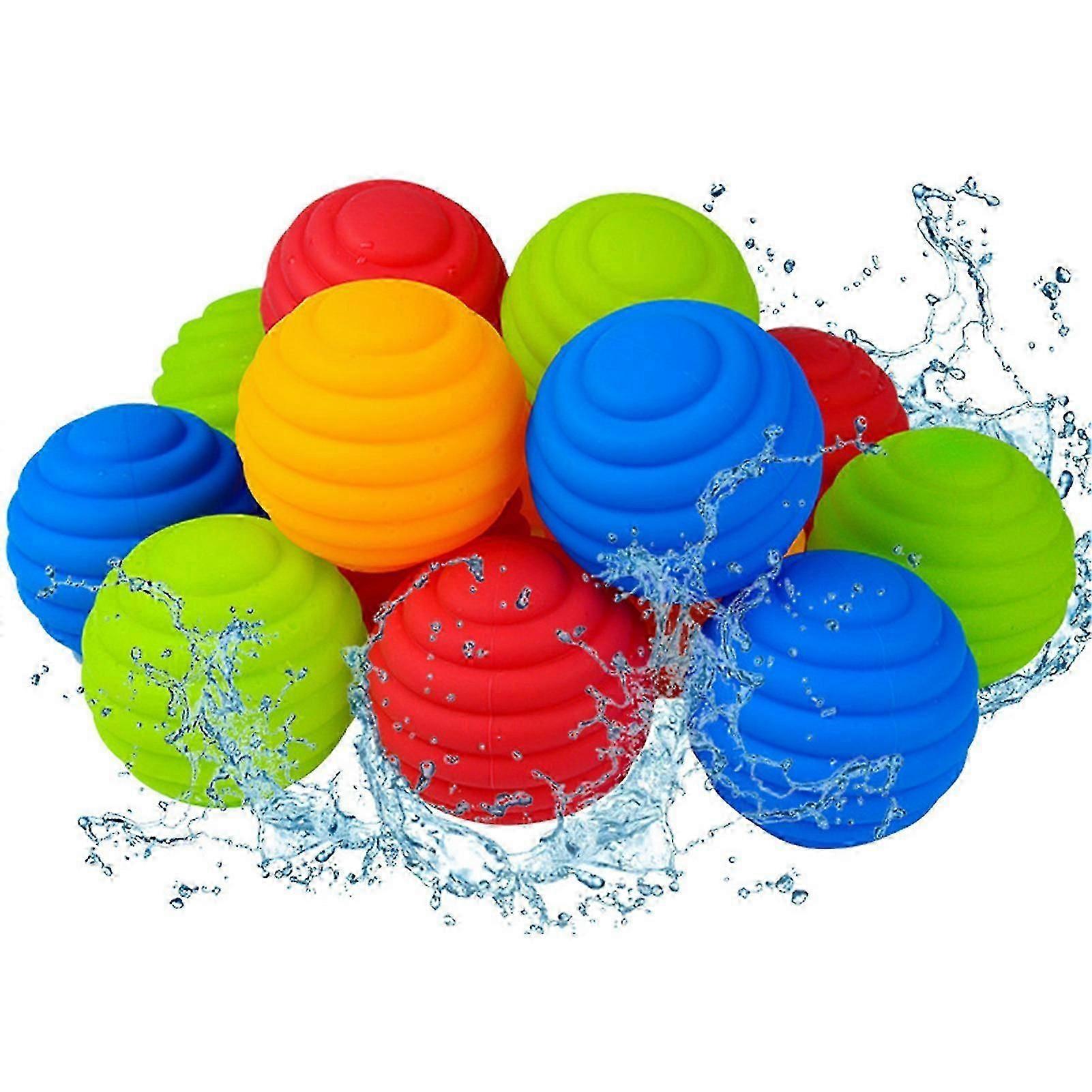 Ballons d’eau 32 boules d’eau Boule d’éclaboussures d’eau en silicone souple sans latex avec sac en maille portable Bombe d’eau à remplissage rapide pour enfants adolescents
