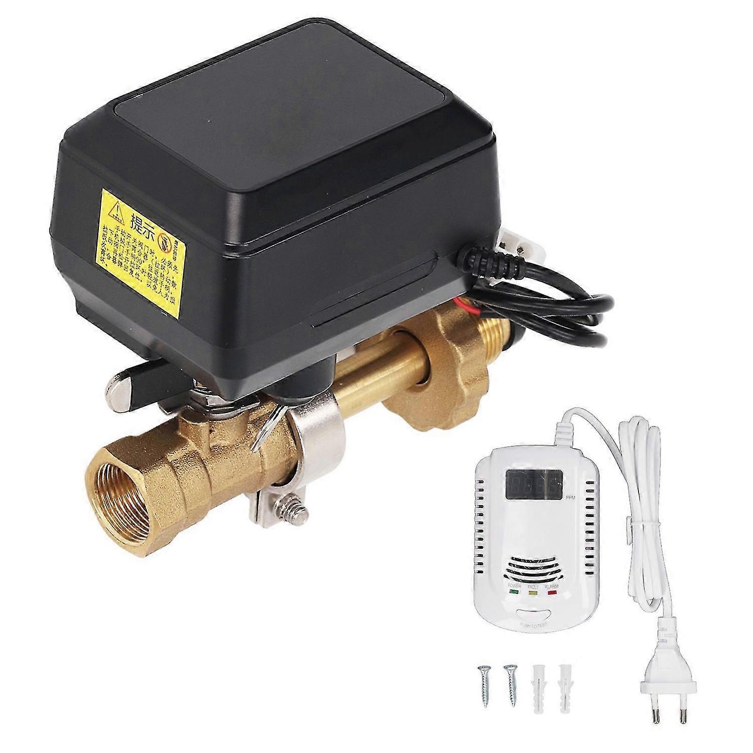 Electric Valve Controller Automatic Anti Interference Ball Valve Controller with Gas Detector AC90240V EU Plug