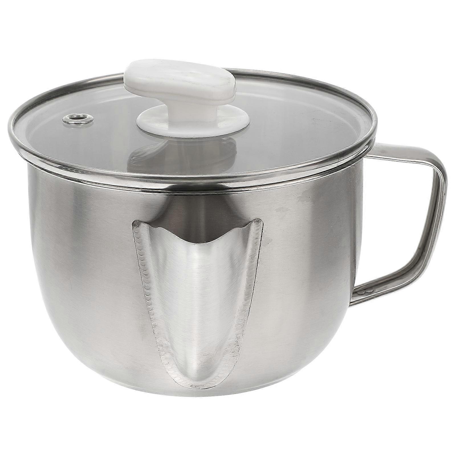 Multi-Use Oil Filter Metal Oil Filter Pot For Fried Food Enthusiasts Tempered Glass 1000ML Soup Filter 1 Set