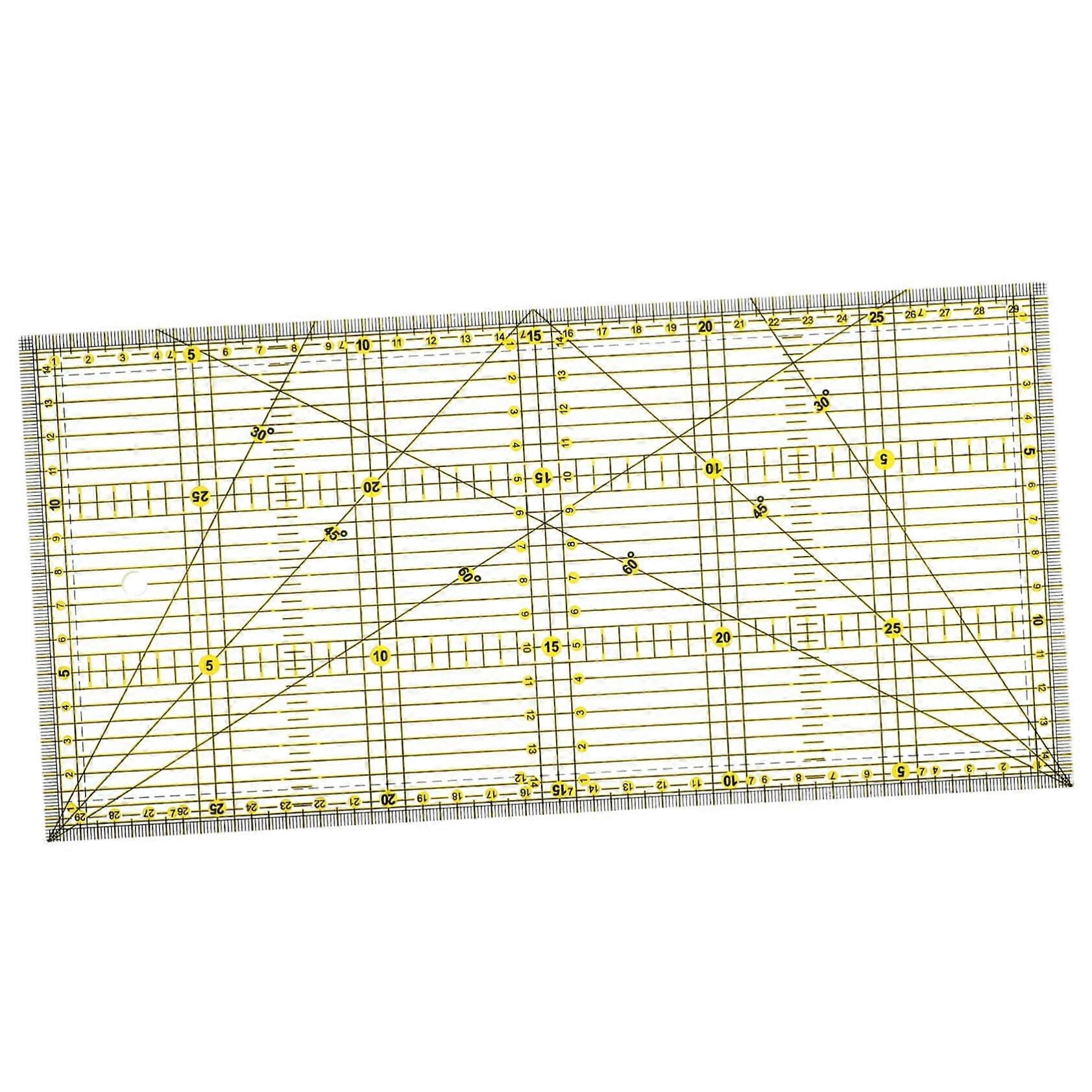 DIY Quilter Ruler Precision Cutter with Double Colour Mesh Lines NonSlip for Sewing and Craft Projects Compatible with Rotary Cutters and Straights