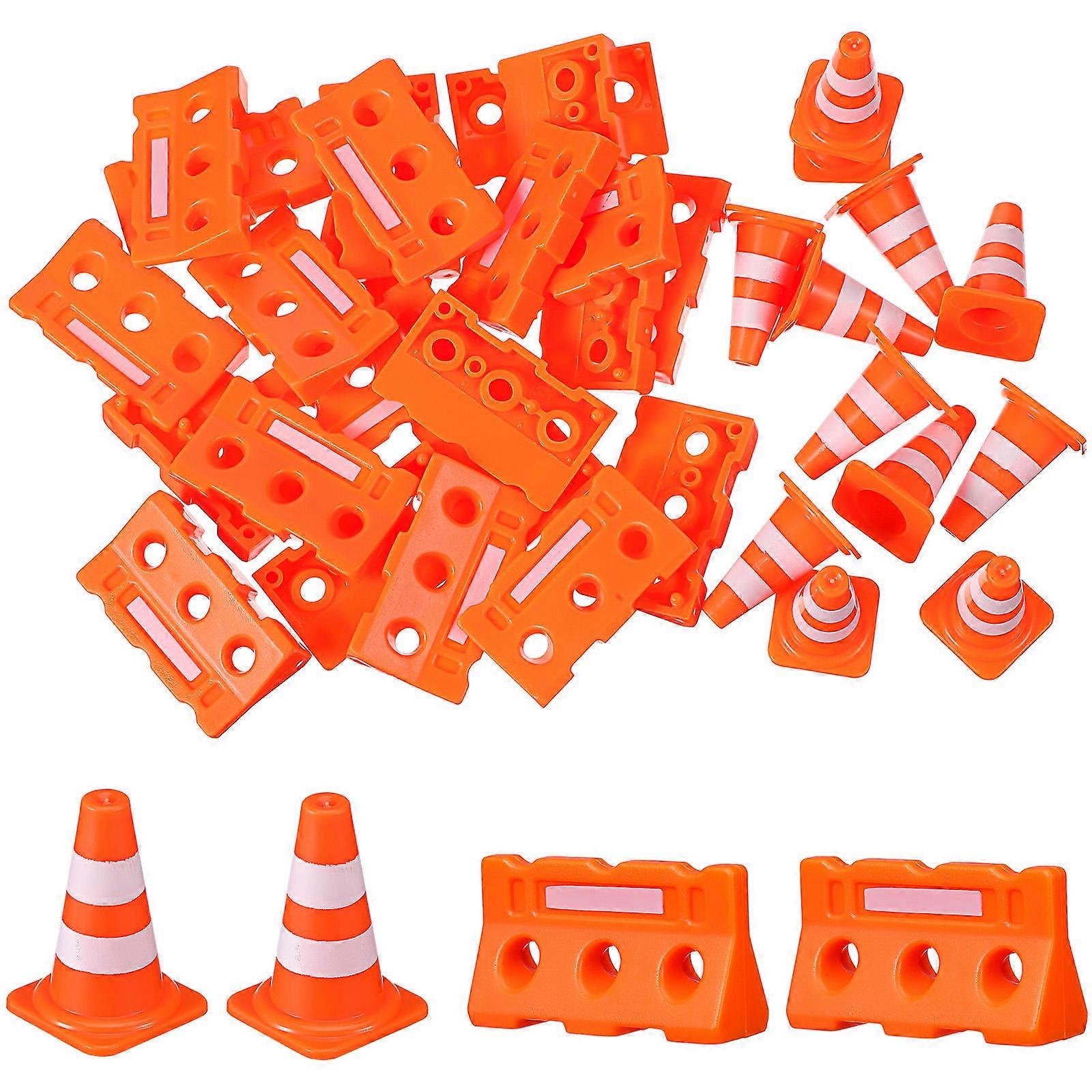 Mini Safety Cone Mini Traffic Cones Orange Plastic For Playtime Learning Activities 24Pcs