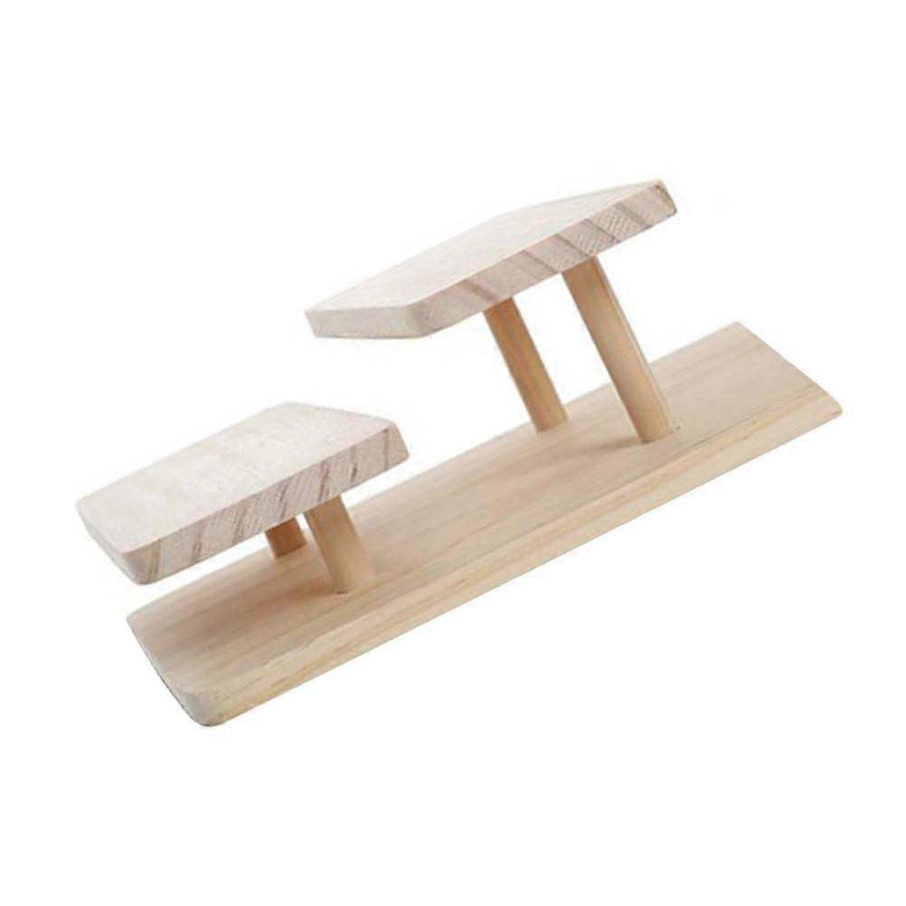 Wooden Two Tier Glasses Display Shelf, Sturdy Desktop Storage Rack for Eyewear, Jewelry Organizer, Sunglasses Frame Holder for Home, Office, Bedroom