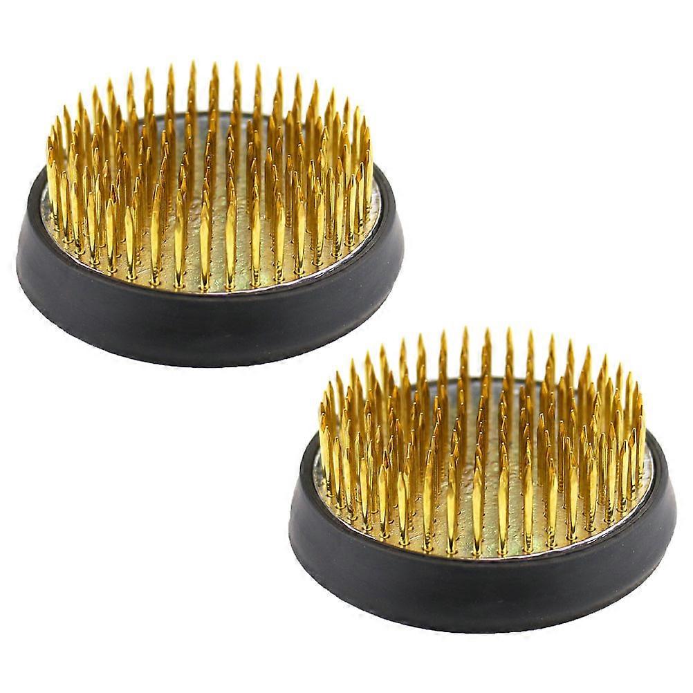 Flower Arrangement Copper Needle Holder Gum Material Ensure Flower Fixation Effect 3.40X3.40X2.00CM 2Set
