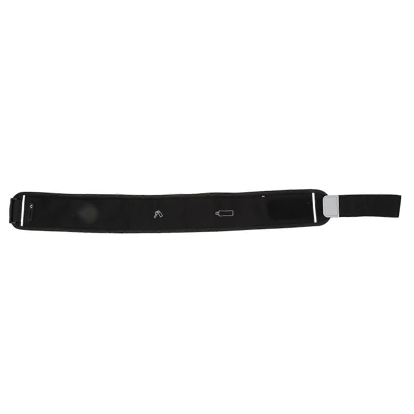 Running Waist Bag Multi Independent Pockets Elastic Breathable Thin Light Jogging Waist Belt with Reflective Strip Black 