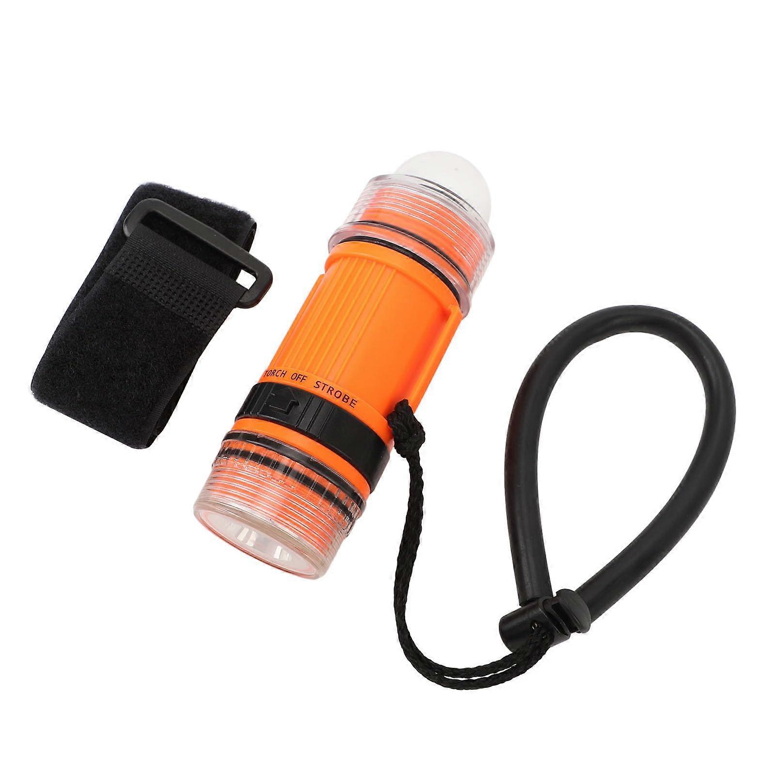 Diving Flash Light, Diving Signal Light with High Brightness LED Battery Diving Signal Torch for Underwater Orange
