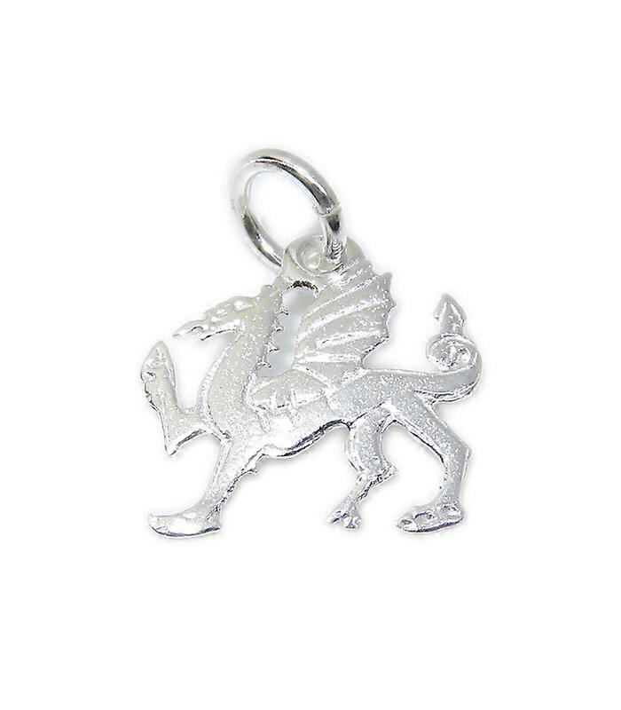 Dragon Sterling Silver 2d Charm .925 X 1 Welsh Dragons Charms