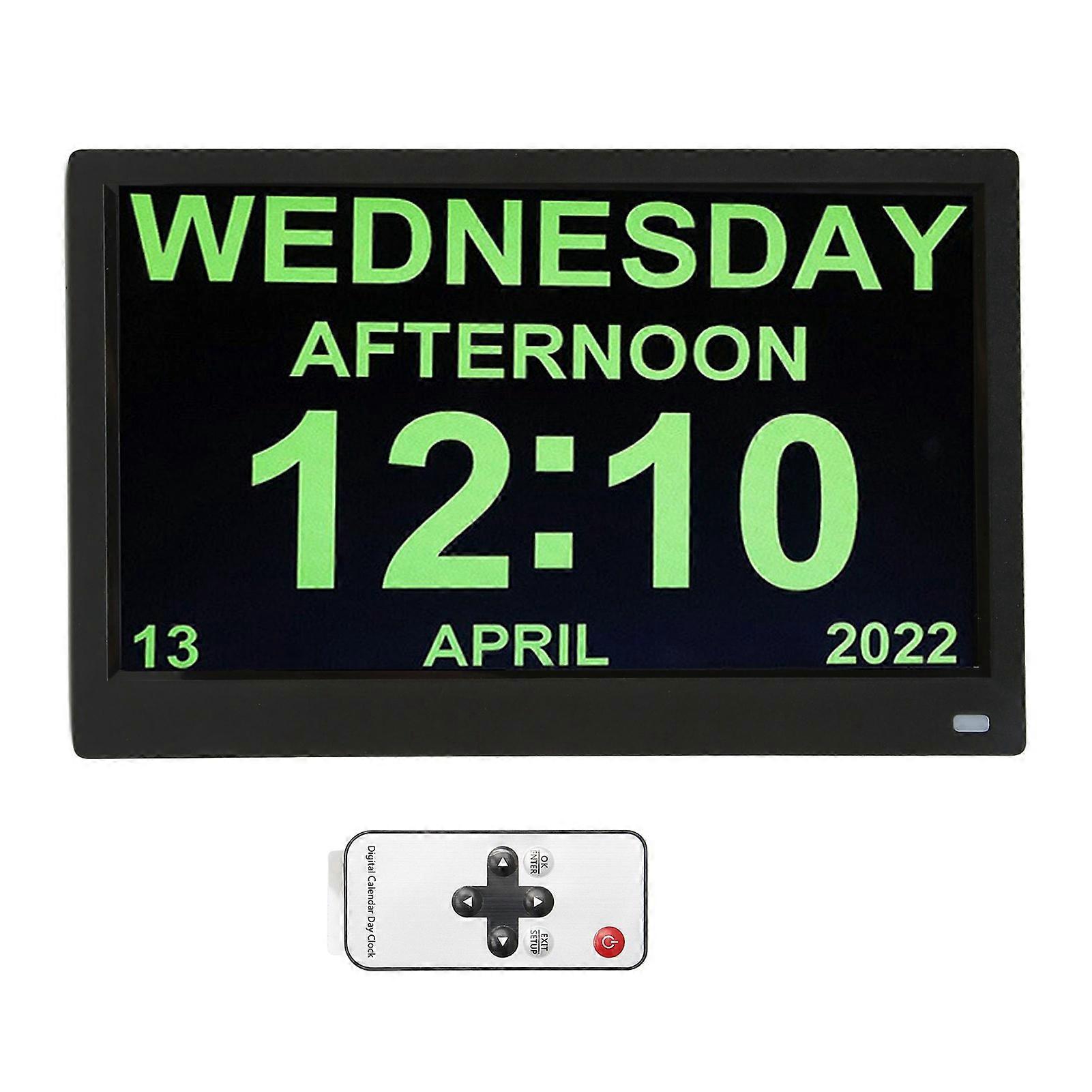 11.6 Inch Digital Calendar Alarm Day Clock 12 24 HR AM PM Date and Day 5 Alarm Digital Clock for Seniors 100‑240V US Plug 