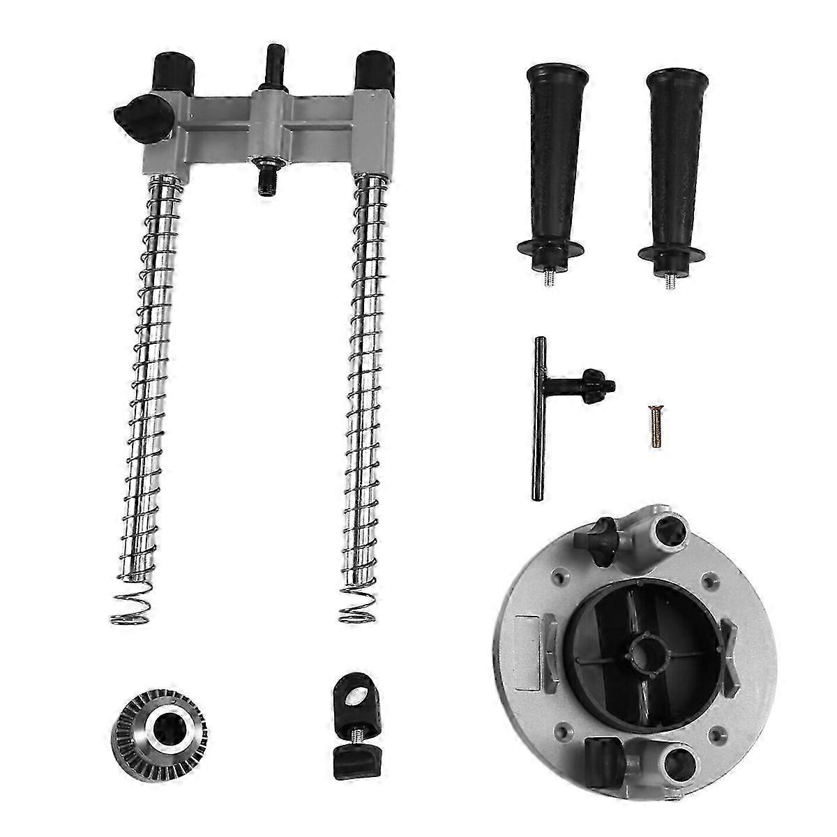 Portable Drill Guide Attachment, Drill Press Adapter for Hand Drills, Universal Bench Clamp Holder, Edition 0718