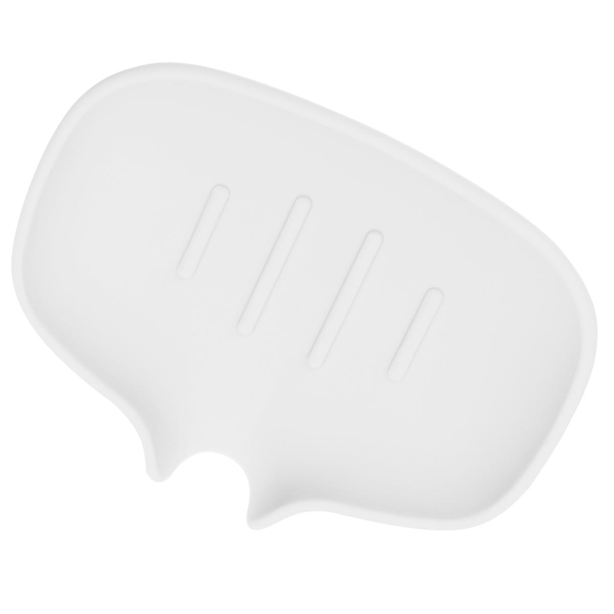 Practical Soap Box Self Draining Soap Dish For Home Use Anti Skid White 14.5x9x2.5cm 1Pcs