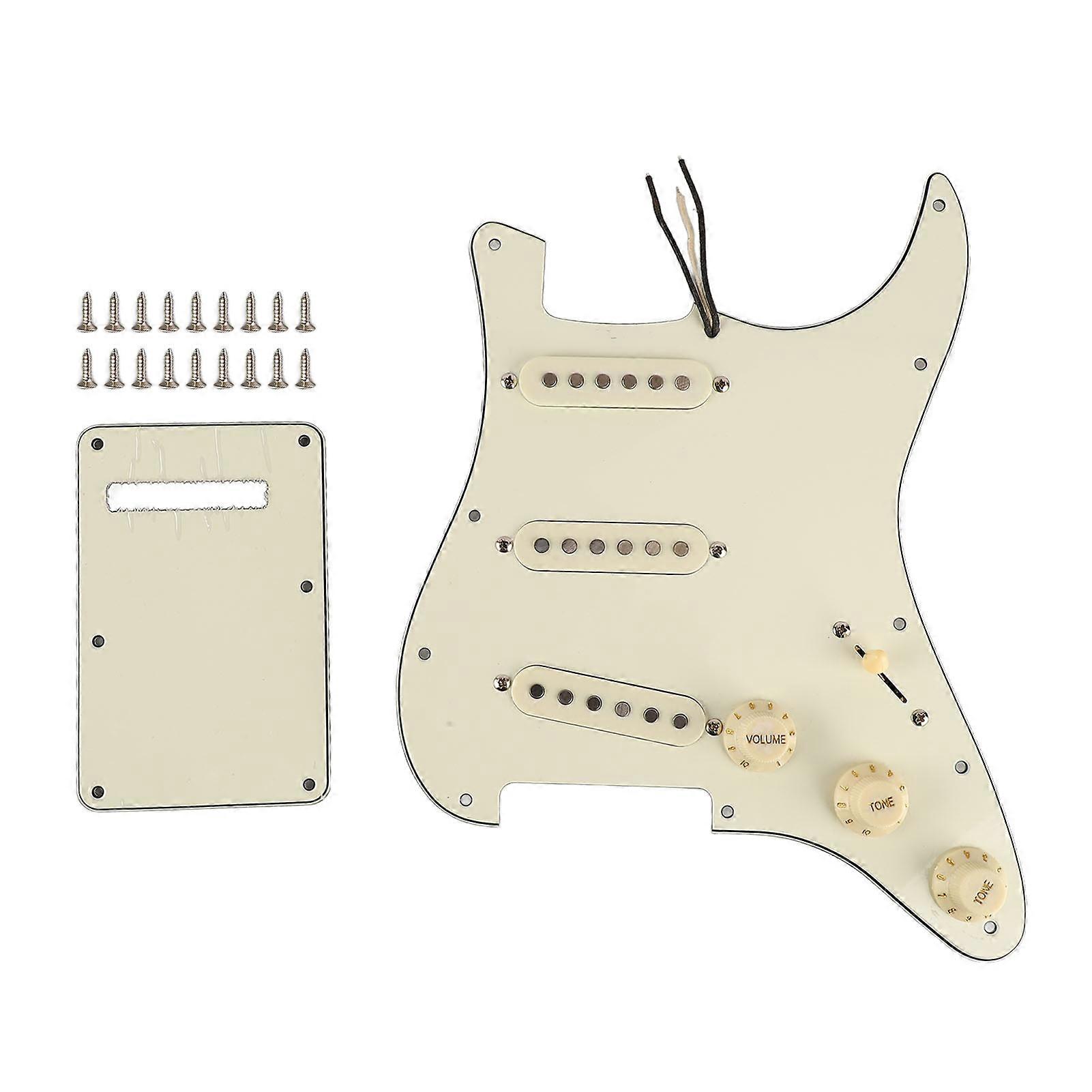 Pickguard Guitar Scratch Plate Loading Guards with Rear Cover Plate for Musical Instrument Accessories White