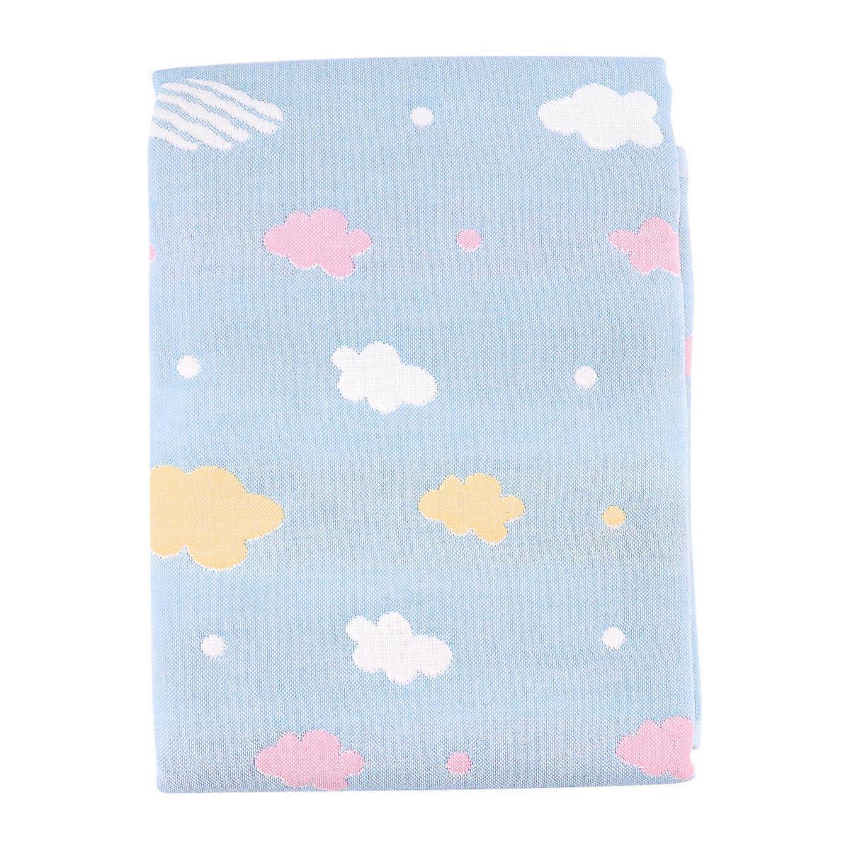 Washable Cotton Diaper mat with Blue Clouds Pattern, Portable Bed Pad for Travel