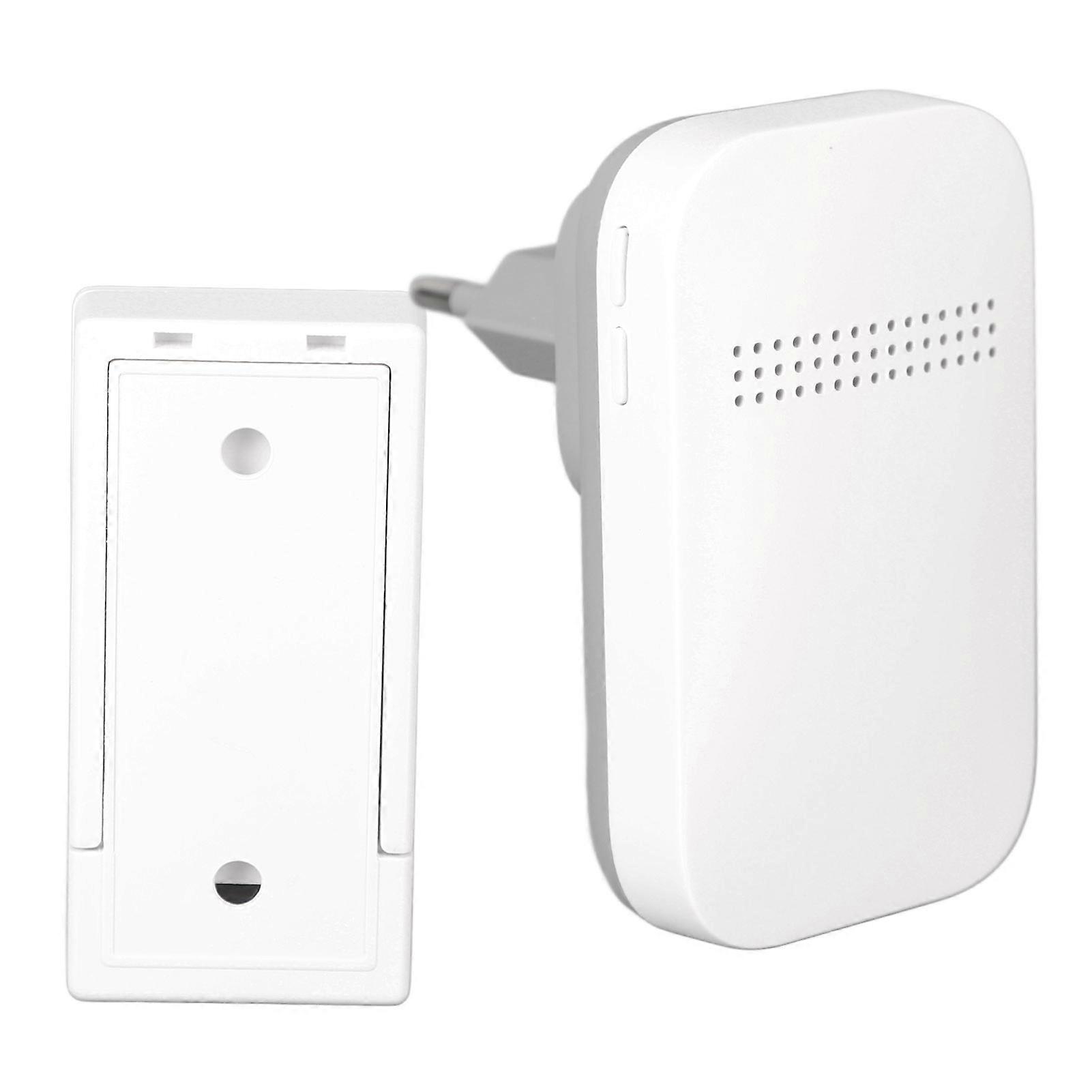Self Powered Wireless Doorbell with Receiver White 111g Push Button