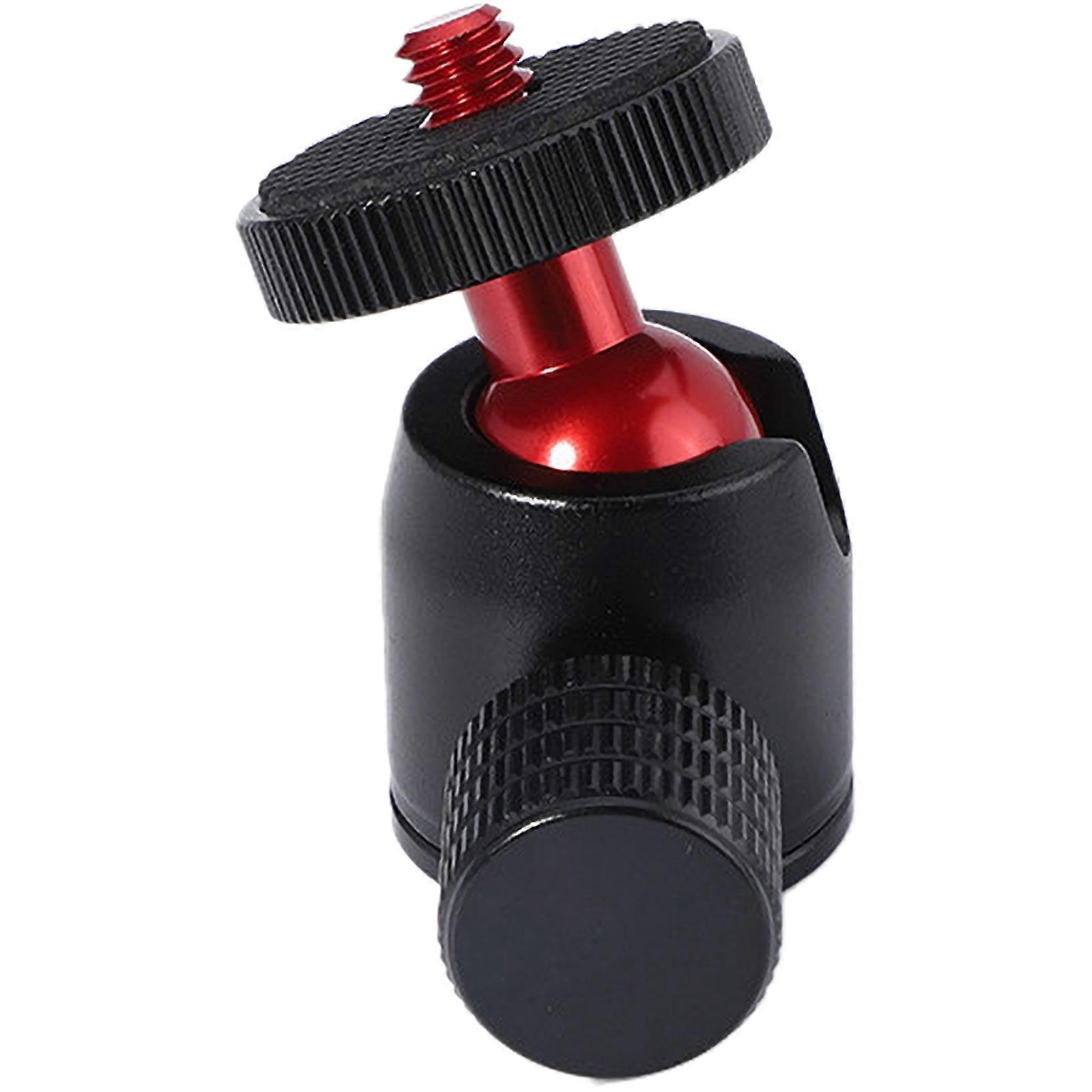 Camera Tripod Round Head Metal Round Head with 1/4” Quick Release Plate for Tripod Monopod DSLR Camera Camcorder  Red