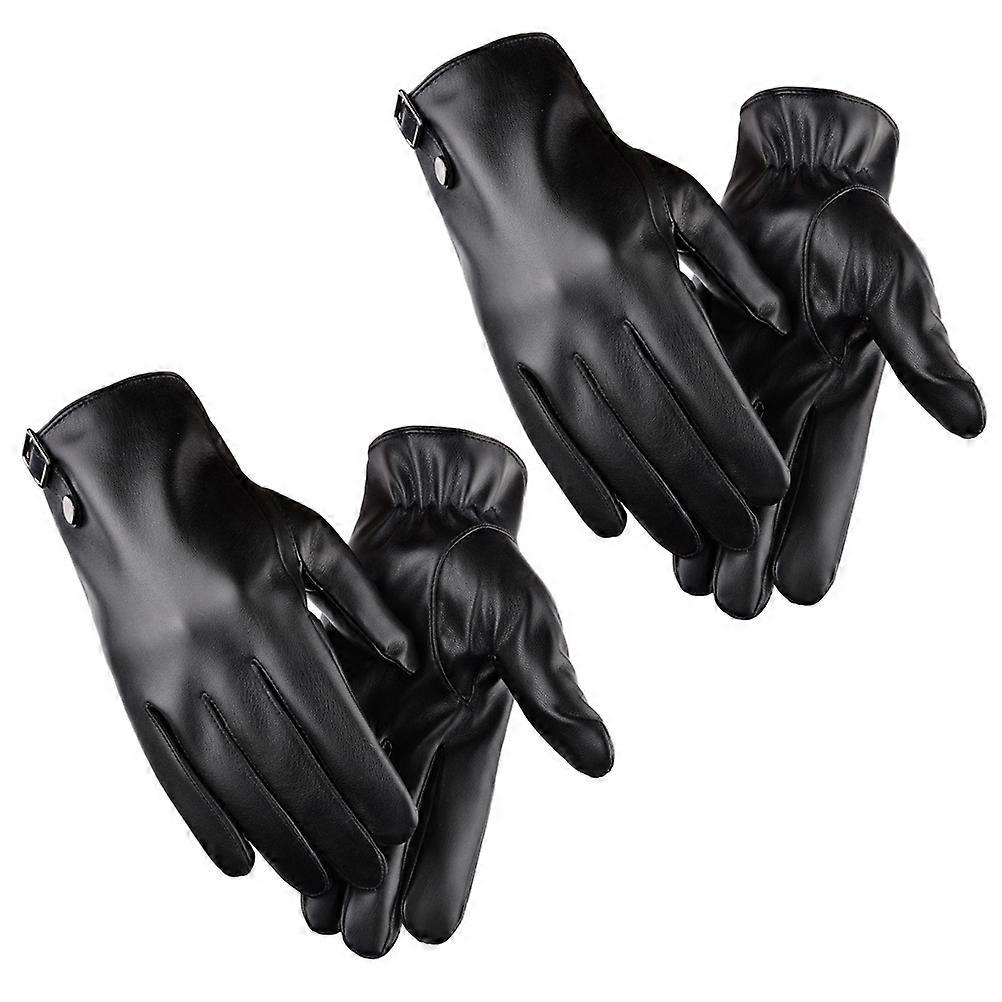 Touch Screen Compatible Gloves Waterproof Windproof Winter Riding Warm Gloves Leather 23 x 12 x 1.2 Cm 1 Pair