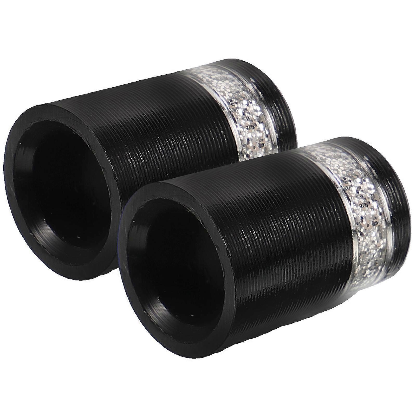 Golfing Clubs Ferrules Supplies Head Cover Silver Black 2Pcs Golf Enthusiasts