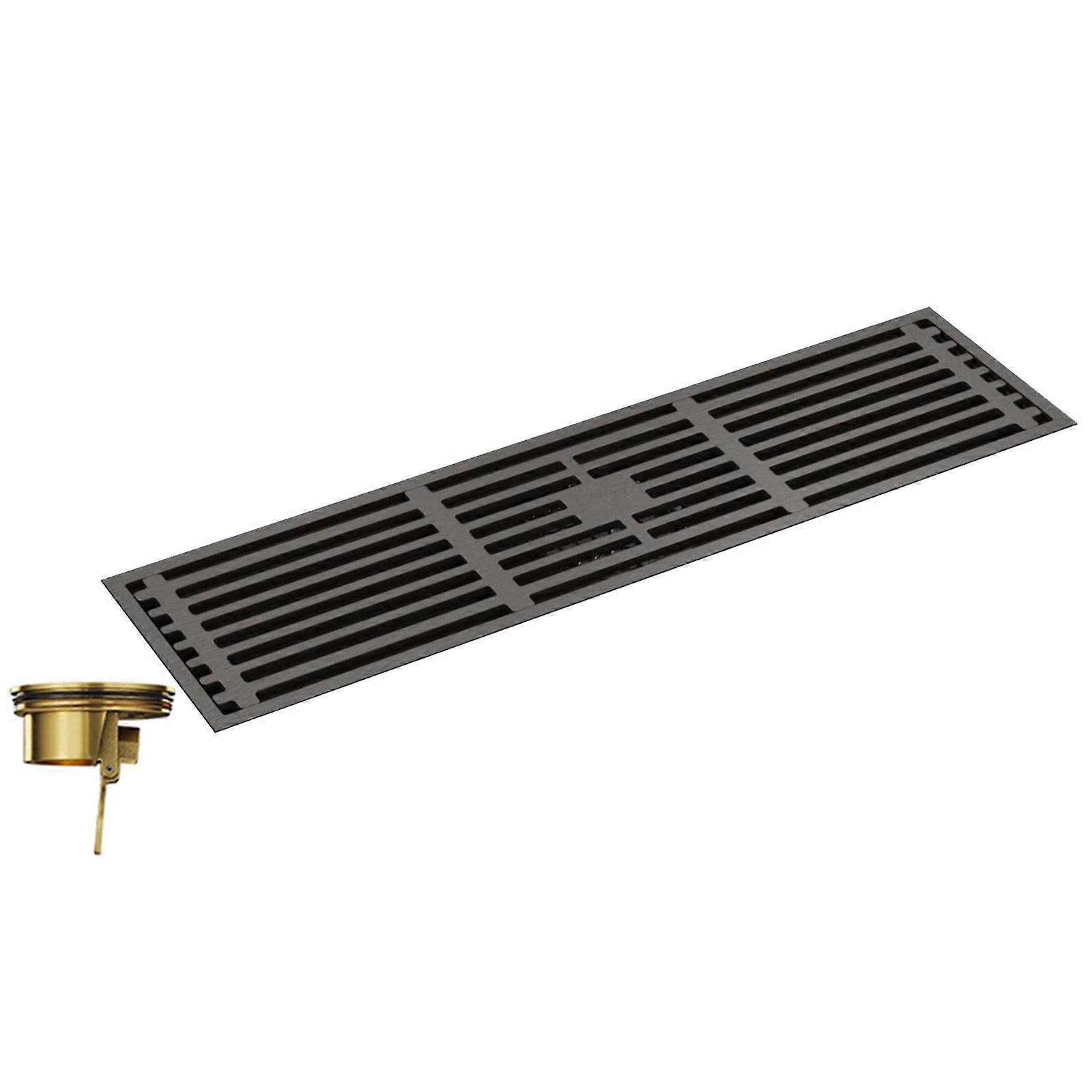 Practical High Efficiency Odor Controlled Long Floor Drain in Gray Color Portable for Modern Bathrooms and Hotel  8 x 30cm
