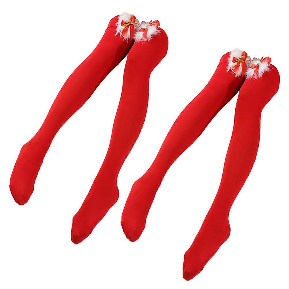 Ünnepi kompressziós zoknik Női karácsonyi ünnepség Bowknot Small Bell 2Pair