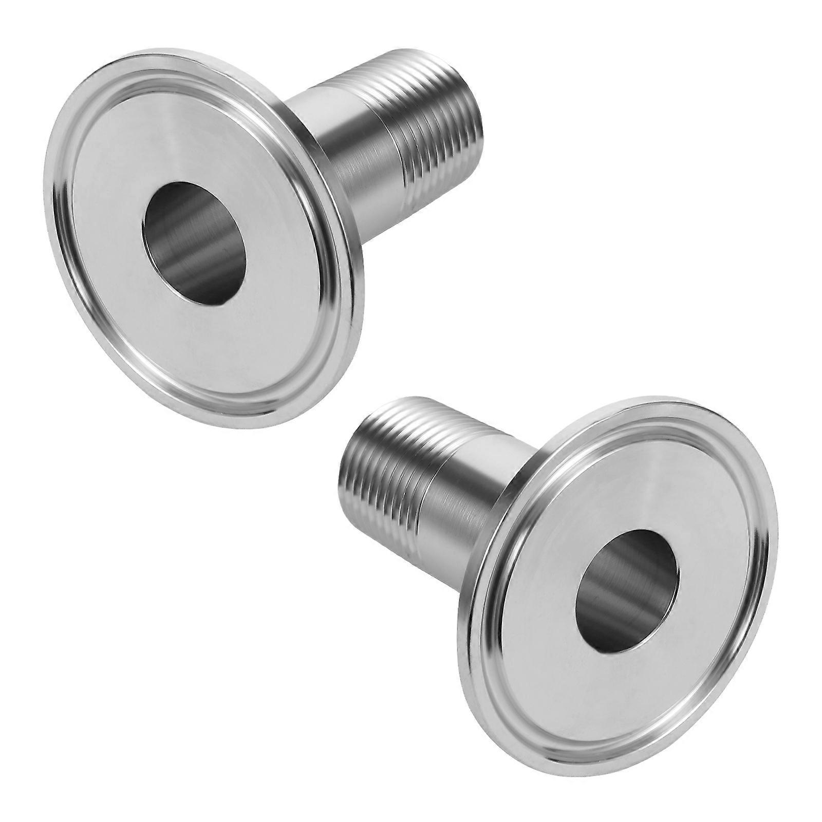 2 Pcs Stainless Steel Ferrule Clover Sanitary Fitting Threaded Connection