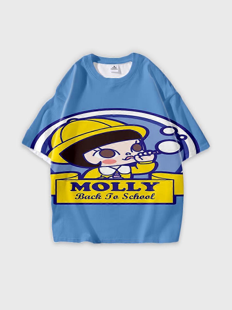 T-shirt round neck Pattern loose short sleeve B1805