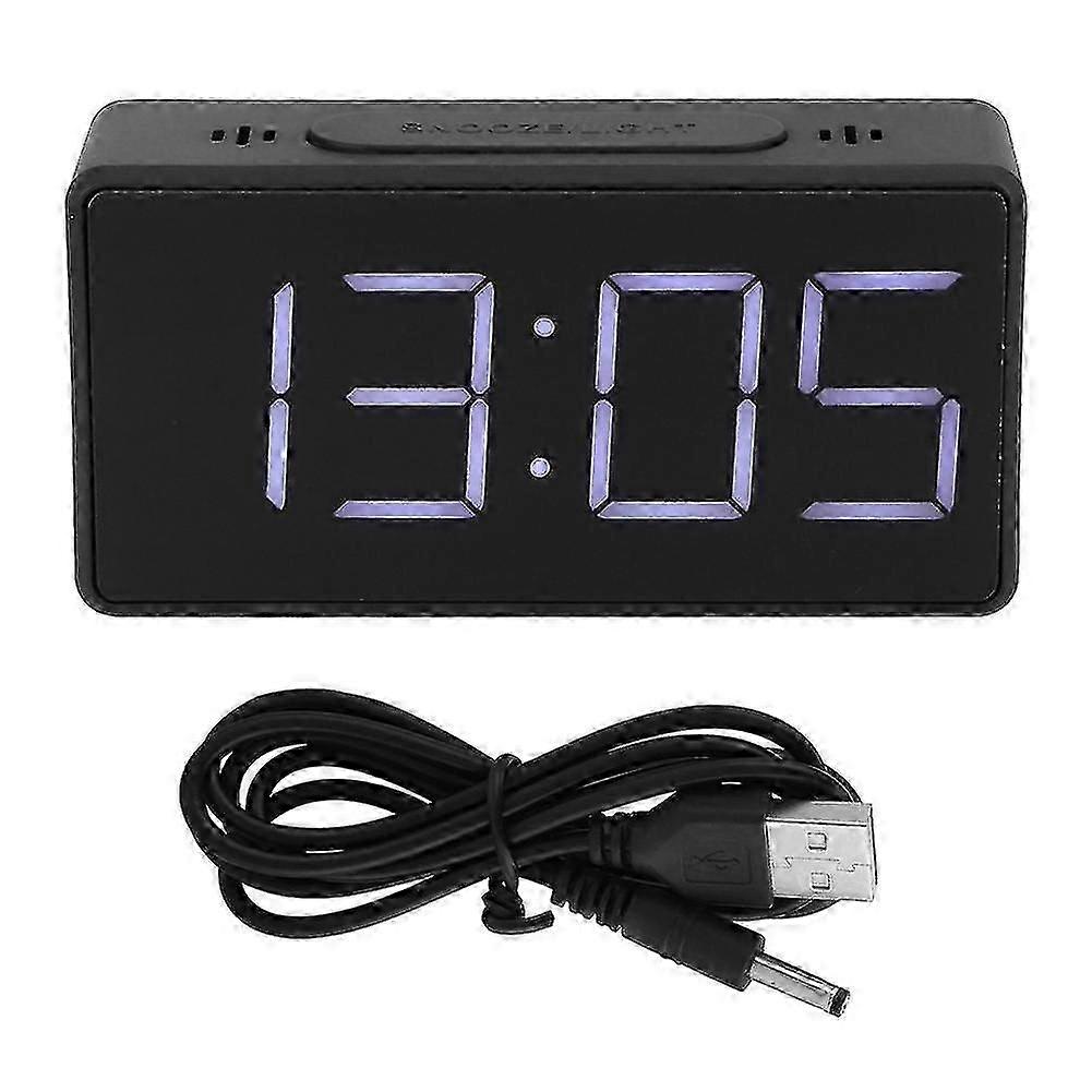 Simple Electronic Clock Led Bedside Alarm Clock With Snooze Function For Student Home Use (black )