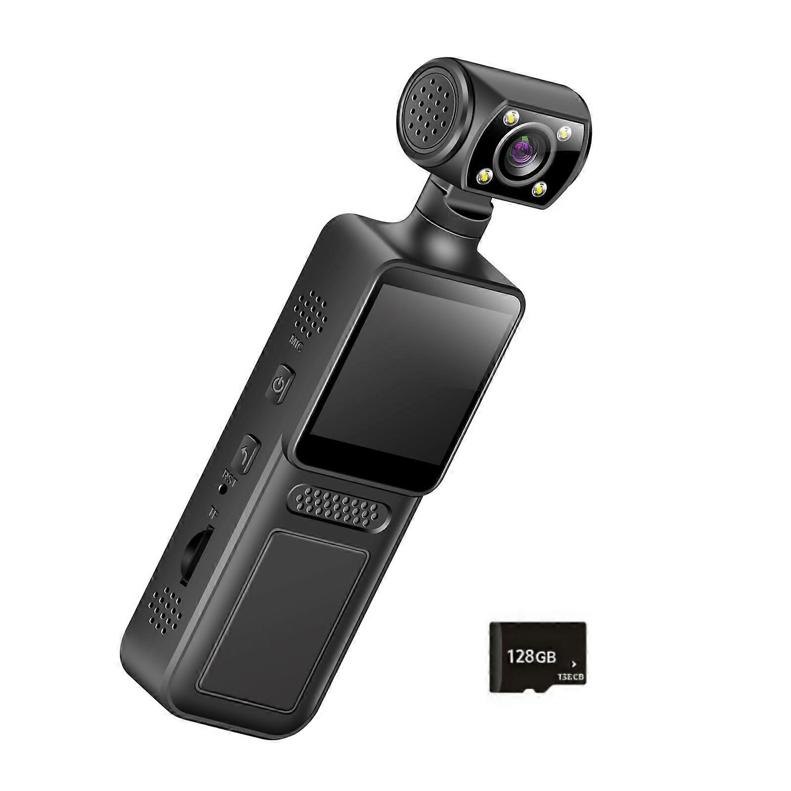 4K Vlogging Camera Handheld Video Camcorder Stabilization 180 Degree Rotatable Lens with LCD Screen for Outdoor Multicolor