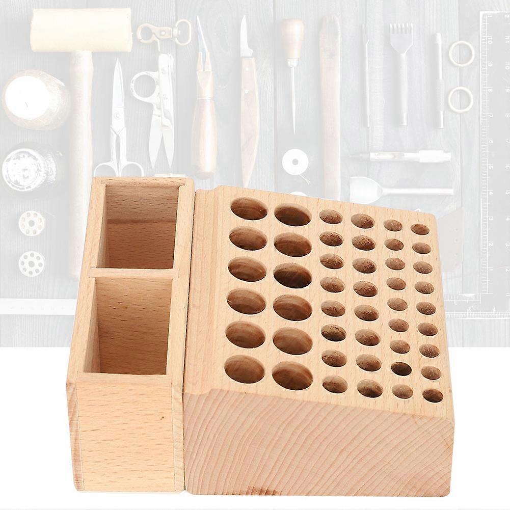 48 Holes Storage Rack Leather Craft Tool Holder Box Leather DIY Tool Holder Case <br>(48 Holes Rack )