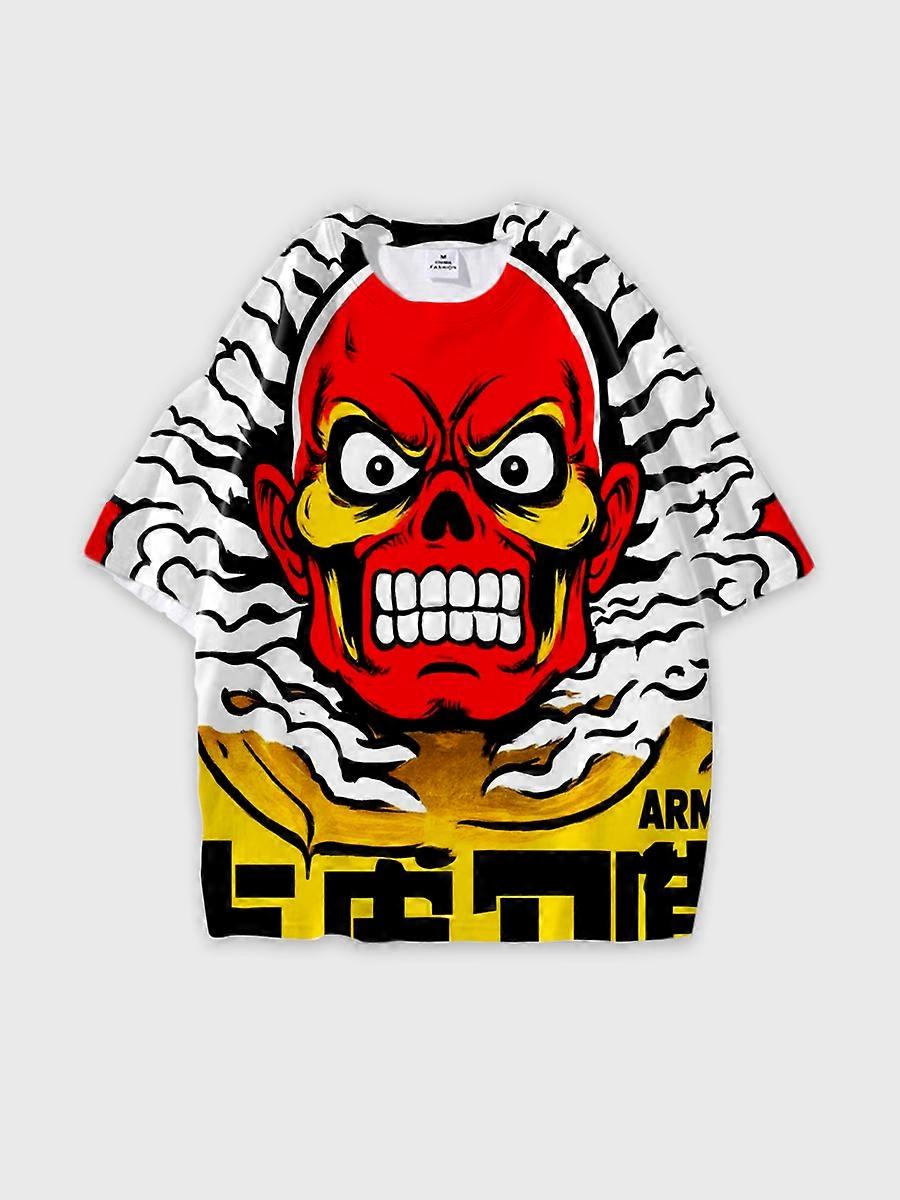 T-shirt round neck Pattern loose short sleeve N318