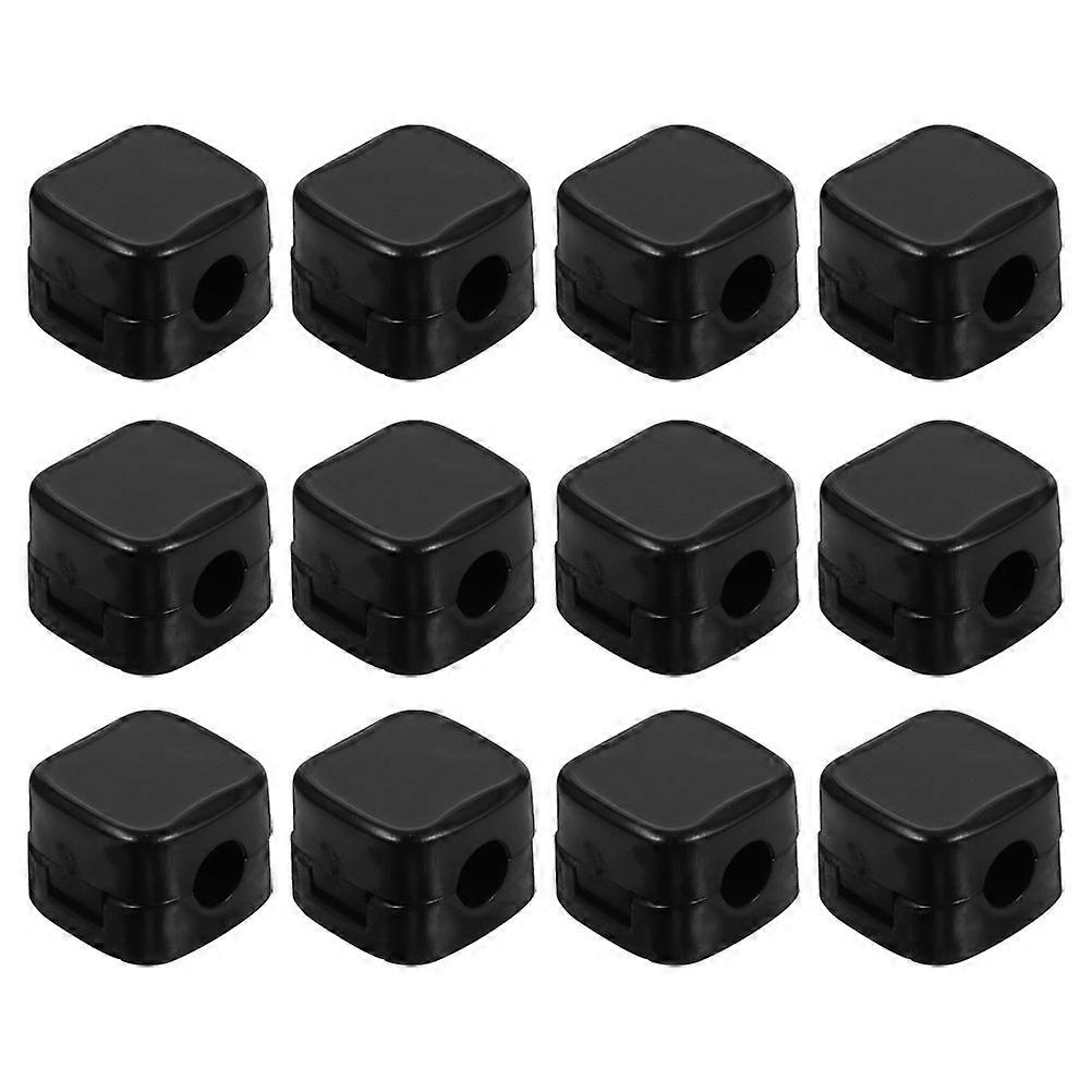 Desk Cord Organizer 12Pcs Wire Management Clip Black Rectangular ABS for Adults Electronics Organization