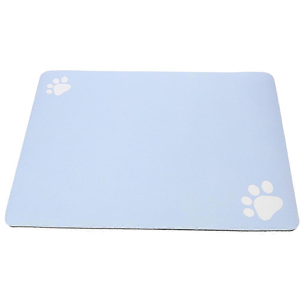 Blue Diatomite Pet Feeding Mat for Home Use Prevents Spills and SlipsCompatible with Bowls 7.8x5.9 Inches