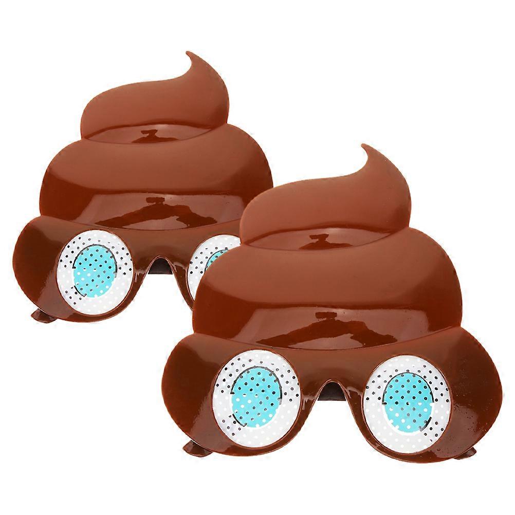 Poop Shaped Sunglasses for Themed Parties and Festivals with Creative Design and Workmanship Multi 2pcs