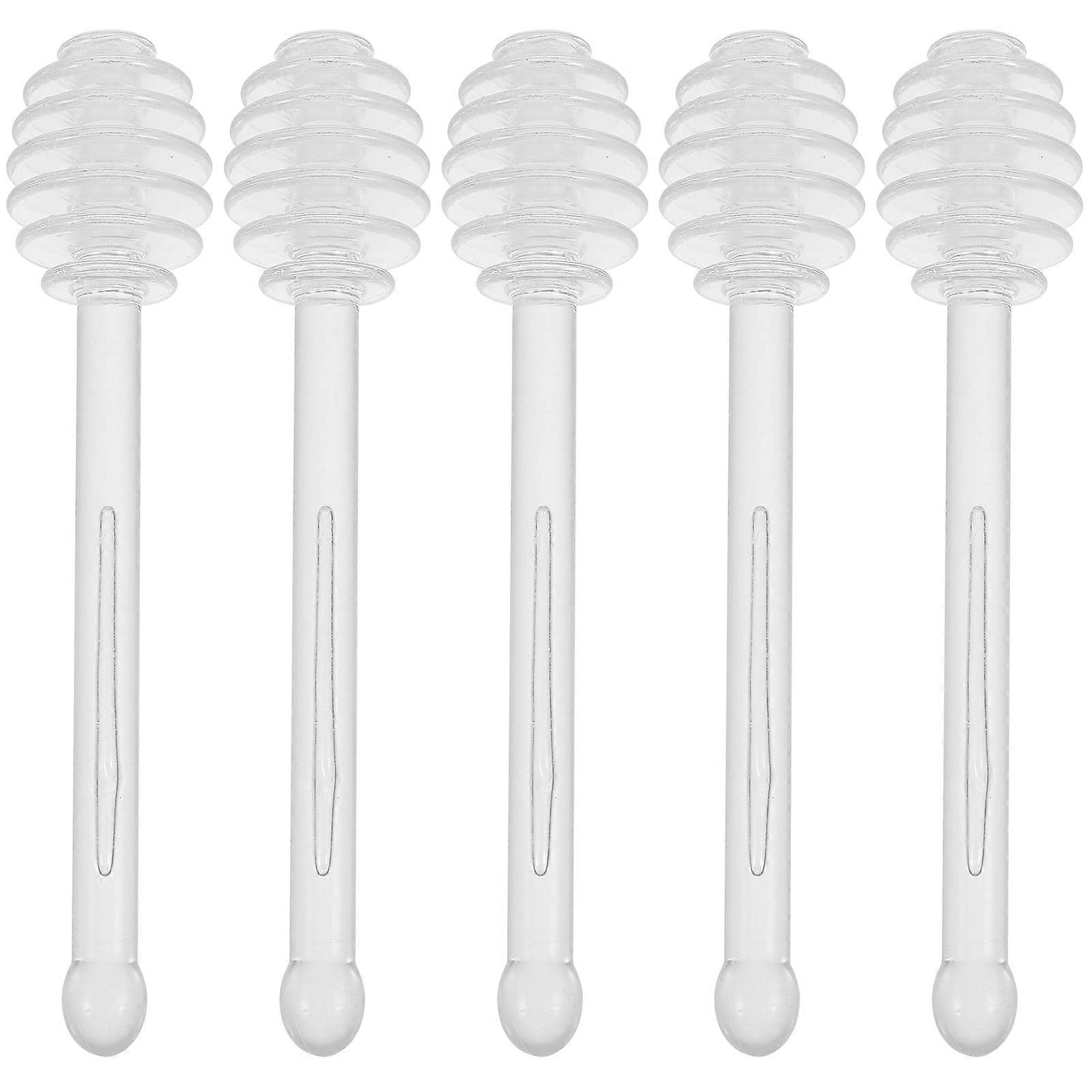 Honey Stirring Stick for Drinks Made of Plastic Transparent Color Great for Coffee Tea 5pcs