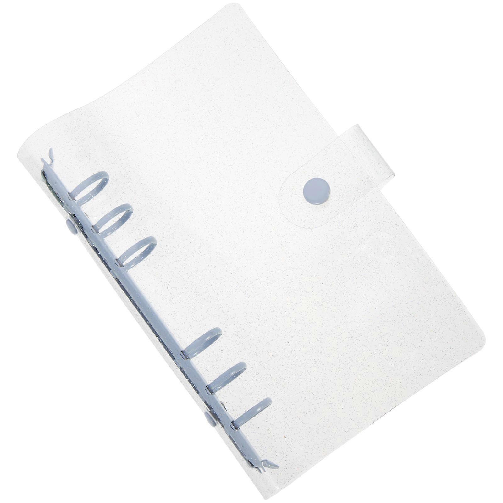 Transparent A6 binder Cover with Snap Button Lock for School and Storage Use Blue