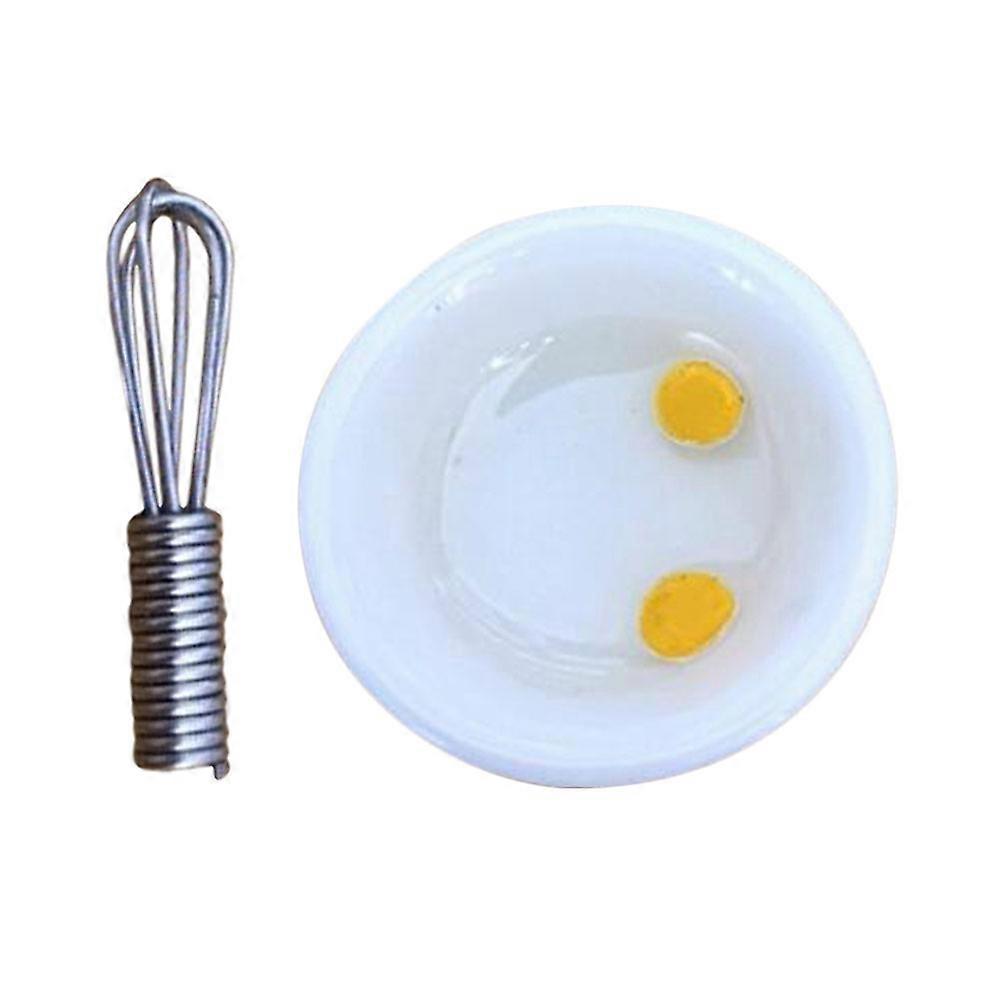 Mini House Food Play Props Set Assorted Color Zinc Alloy Egg Beater and Holder for Decor 1 Set