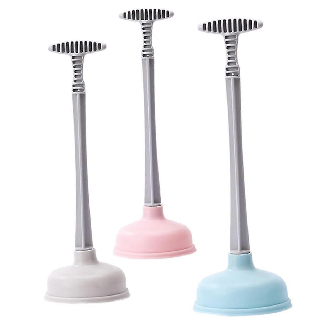 3-Piece Toilet Plunger Set - Durable Bathroom Plunger for Effective Clogs Removal from Toilets and Sinks