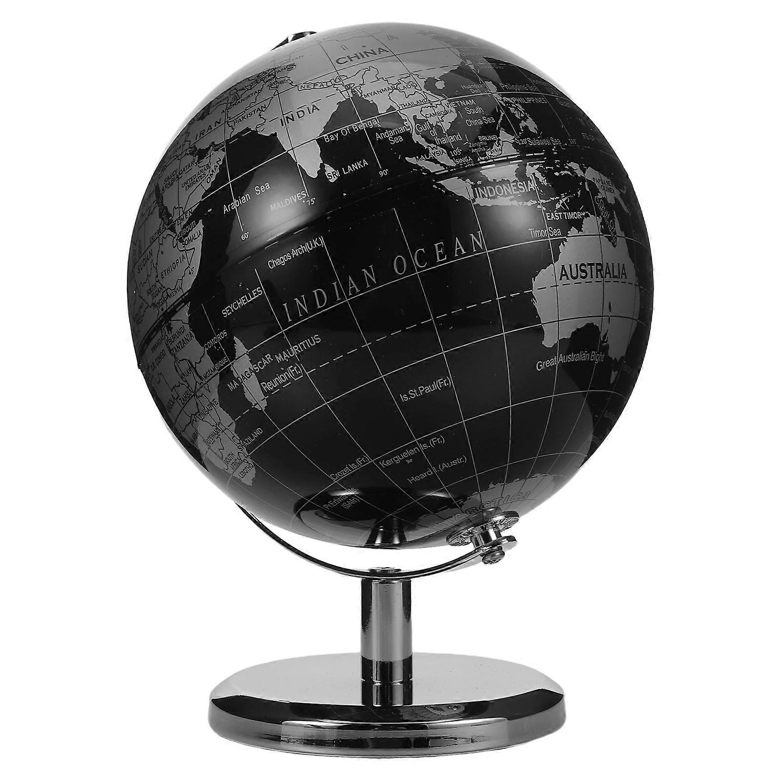 Luxury Rotating Globe with Meridian and Stand, English Labeled, Desktop Educational World Globe for Home and Office Decoration