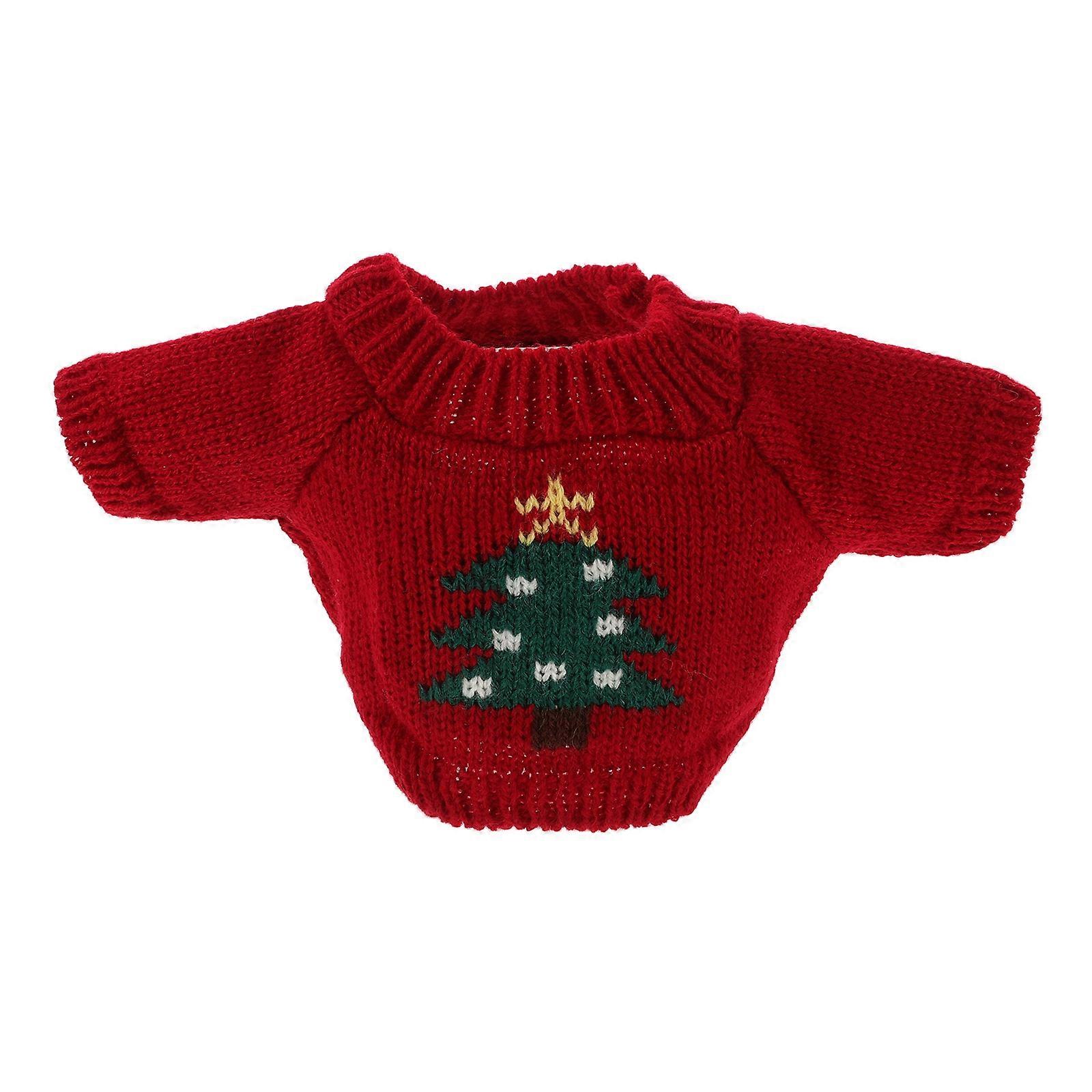 Replaceable Doll Clothes Red Woolen Soft for Decor