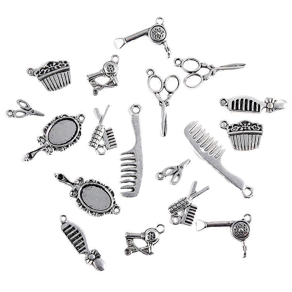 Silver Assorted Pendant Charms for Anklet Diy Accessory 40Pcs