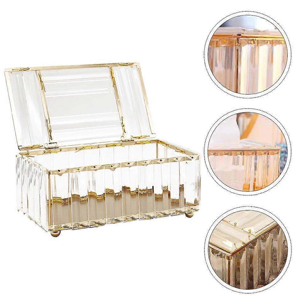 1Pc Household Crystal Napkin Holder Thicken Durable Tissue Box Golden White