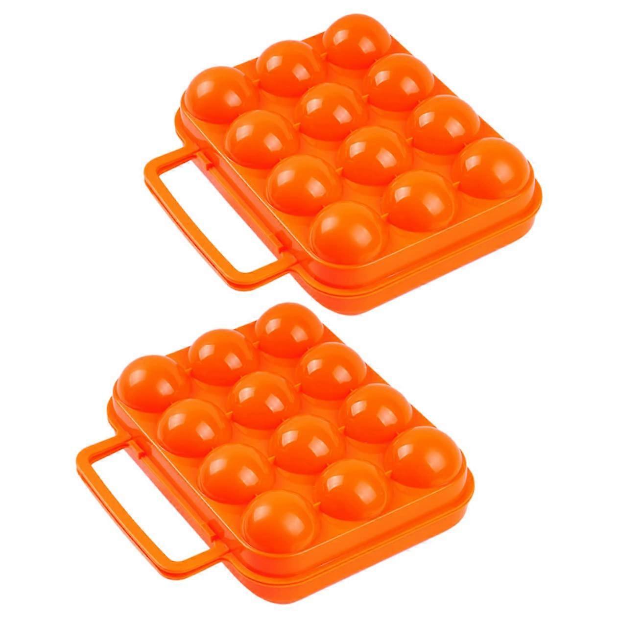 Portable Egg Storage Boxes 2-Pack Stackable Plastic Egg Containers with Compartments for Refrigerator and Outdoor Camping Activities