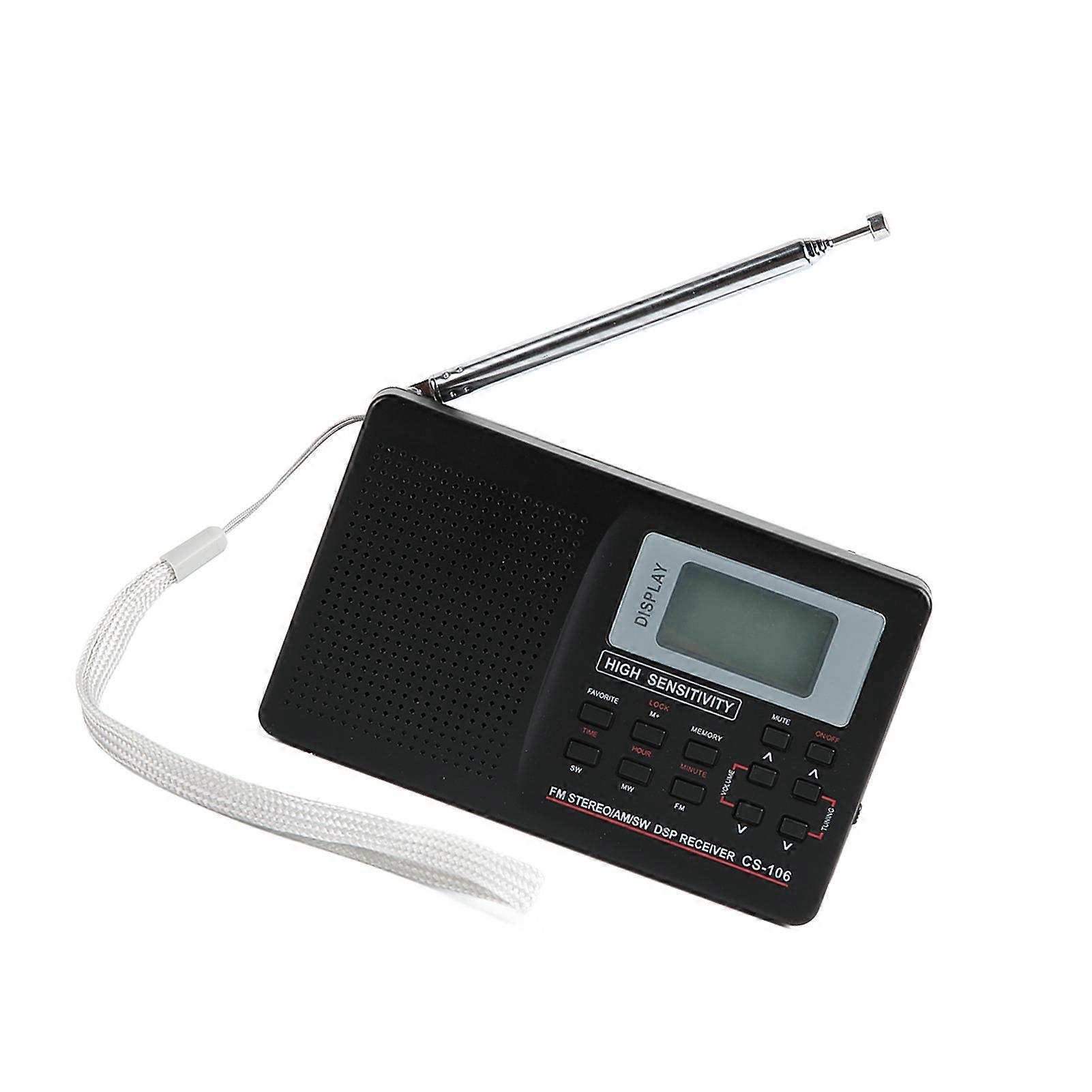 AM FM SW Radio Memory Function Low Loss Backlight Keys Portable Digital Full Band Radio with Alarm Clock 