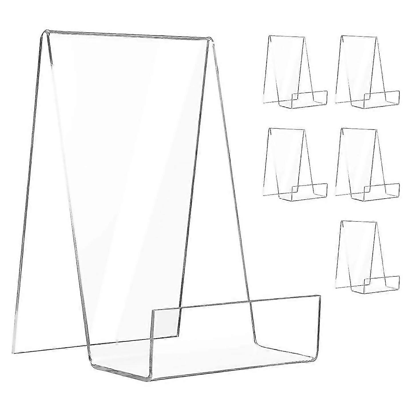 6pack Acrylic Book Stand Clear Acrylic Display Easel Holder For Displaying Picture Albums Books Mu